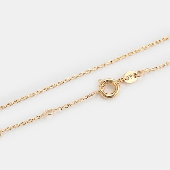 Square Gold Pendant Necklace 18k Gold Plated - Picture 6 of 7